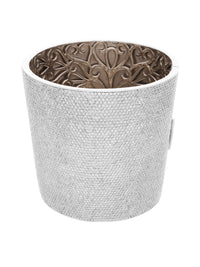 1qty NEW / Argent Rhodié Manchette rigide sur argent rhodié serti de pavage burmalite™ blanche - Largeur 7cm // RECO : 978€