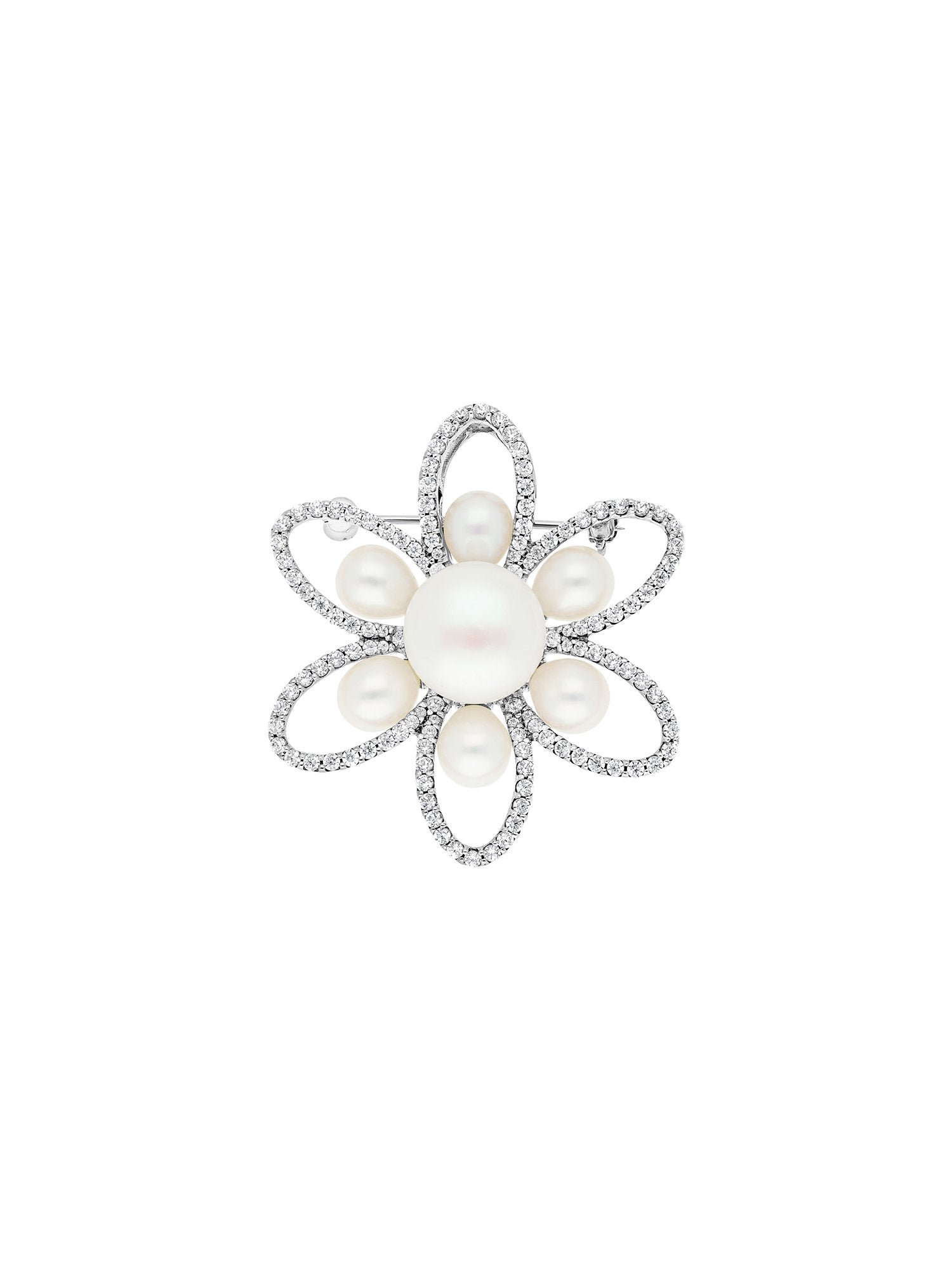 1qty DJV / QTY DISPO : 3-QTY VENDUES : 2-ST : 67% PRIX DJV : 250€ // Argent Rhodié Broche Pendentif perle d'eau douce 12mm et perles d'eau douce 6mm /// RECO : 228€