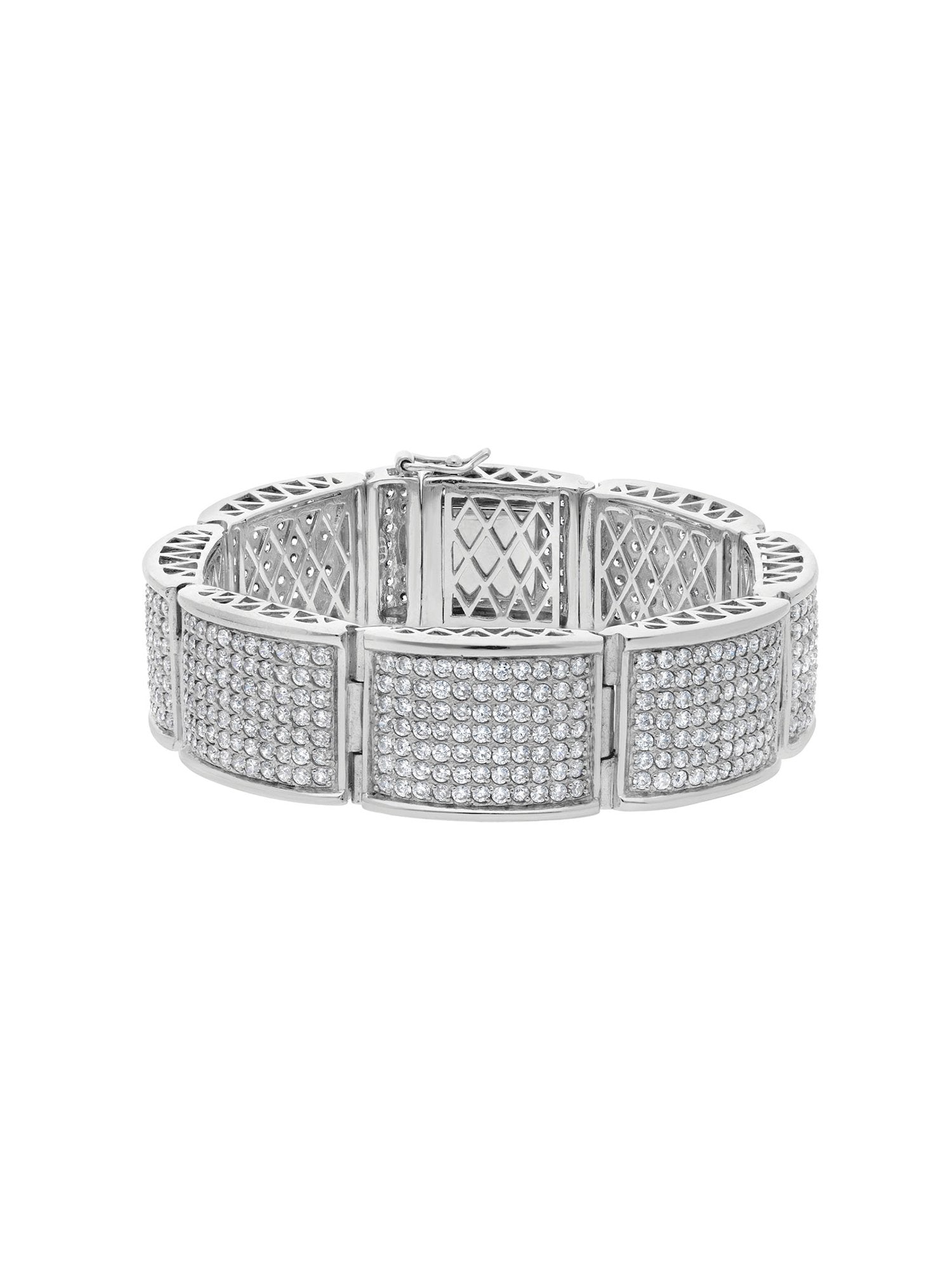 1qty DJV / QTY DISPO : 2-QTY VENDUES : 1-ST : 50% PRIX DJV : 450€ // Argent Bracelet en argent pavé de Burmalite™ blanche taille brillant /// RECO : 391€