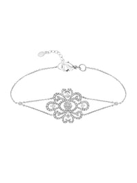 2qty DJV / QTY DISPO : 0-QTY VENDUES : 0-ST : 0% PRIX // Argent Rhodié Bracelet arabesque en argent rhodié serti de Burmalite blanche taille brillant /// RECO : 195€