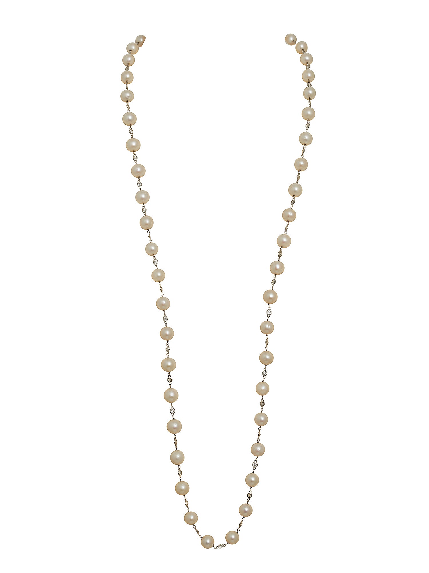 1qty NEW / Argent Rhodié Sautoir argent rhodié perles d'eau douce et Burmalite // RECO : 383€