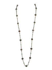 2qty DJV / QTY DISPO : 2-QTY VENDUES : 0-ST : 0% PRIX DJV : 995€ // Argent Sautoir 95cm perle tahiti tourmaline et Burmalite verte /// RECO : 945€