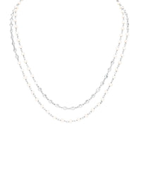 1qty DJV / QTY DISPO : 2-QTY VENDUES : 1-ST : 50% PRIX DJV : 220€ // Argent Rhodié Sautoir chaine 85cm perle d'eau douce 4mm et Burmalite™ sur argent rhodié /// RECO : 198€