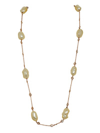 2qty NEW / Vermeil Sautoir sur vermeil burmalite™ sertis clos et perle baroque synthétique // RECO : 348€