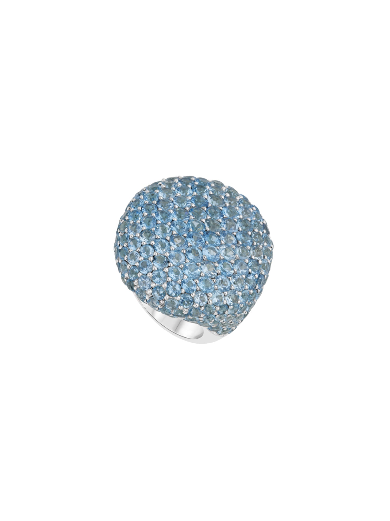 1qty DJV / QTY DISPO : 1-QTY VENDUES : 0-ST : 0% PRIX DJV : 895€ // Argent Bague argent sertie de pierres semi précieuses pavage topaze bleue Possibilité de mise à taille sur devis au sein des boutiques BURMA /// RECO : 864€