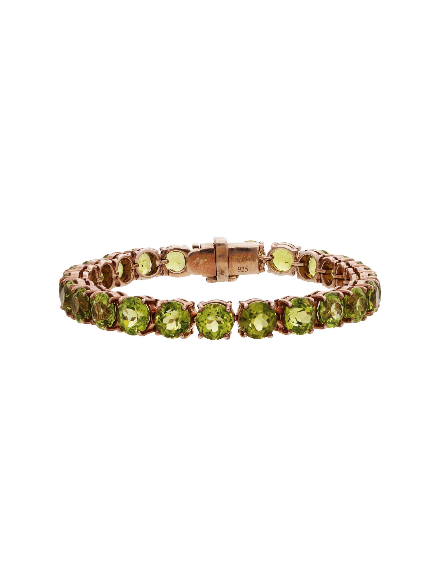 1qty NEW / Vermeil Bracelet vermeil rose serti de taille brillant péridot 31 // RECO : 540€
