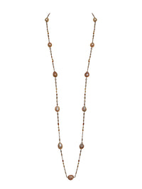 1qty NEW / Vermeil Sautoir perles d'eau douce violines et Burmalite taille brillant serti clos sur vermeil // RECO : 570€