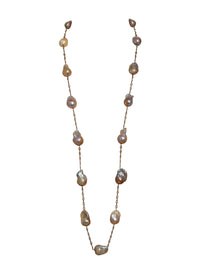 1qty NEW / Vermeil Sautoir sur vermeil serti de perles d'eau douces baroques // RECO : 598€