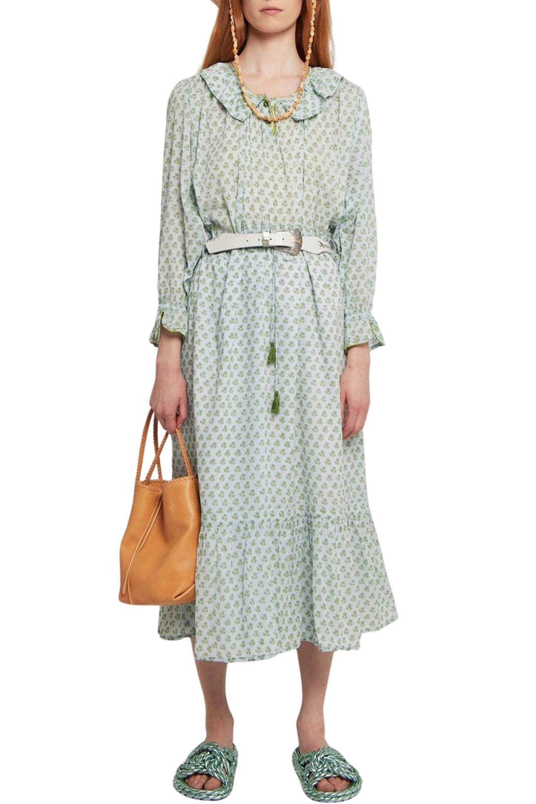 Robe Jones fleurie coupe mi-longue - Blue