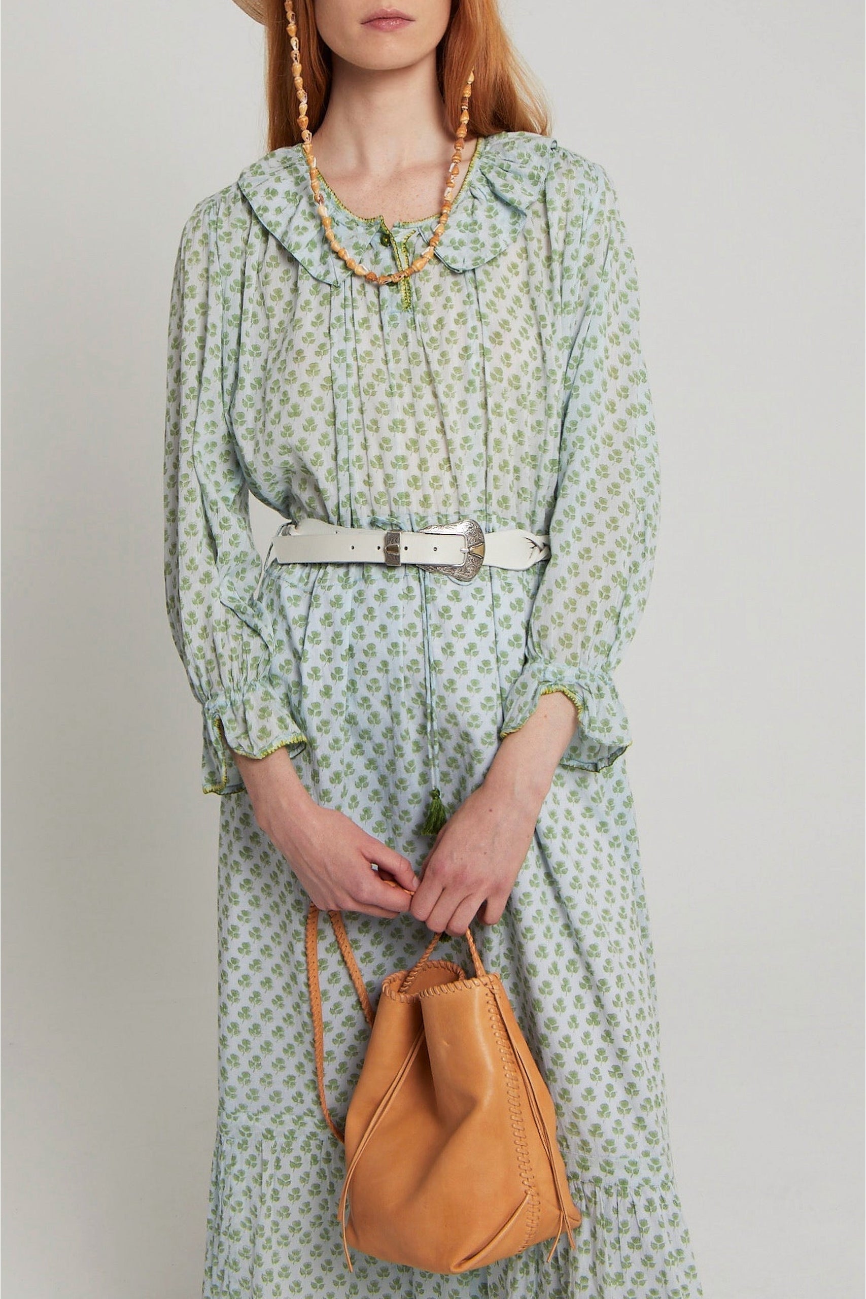 Robe Jones fleurie coupe mi-longue - Blue