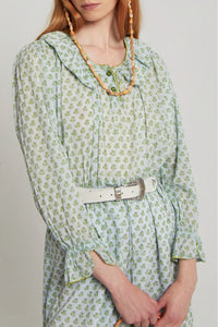 Robe Jones fleurie coupe mi-longue - Blue
