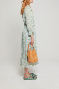 Robe Jones fleurie coupe mi-longue - Blue