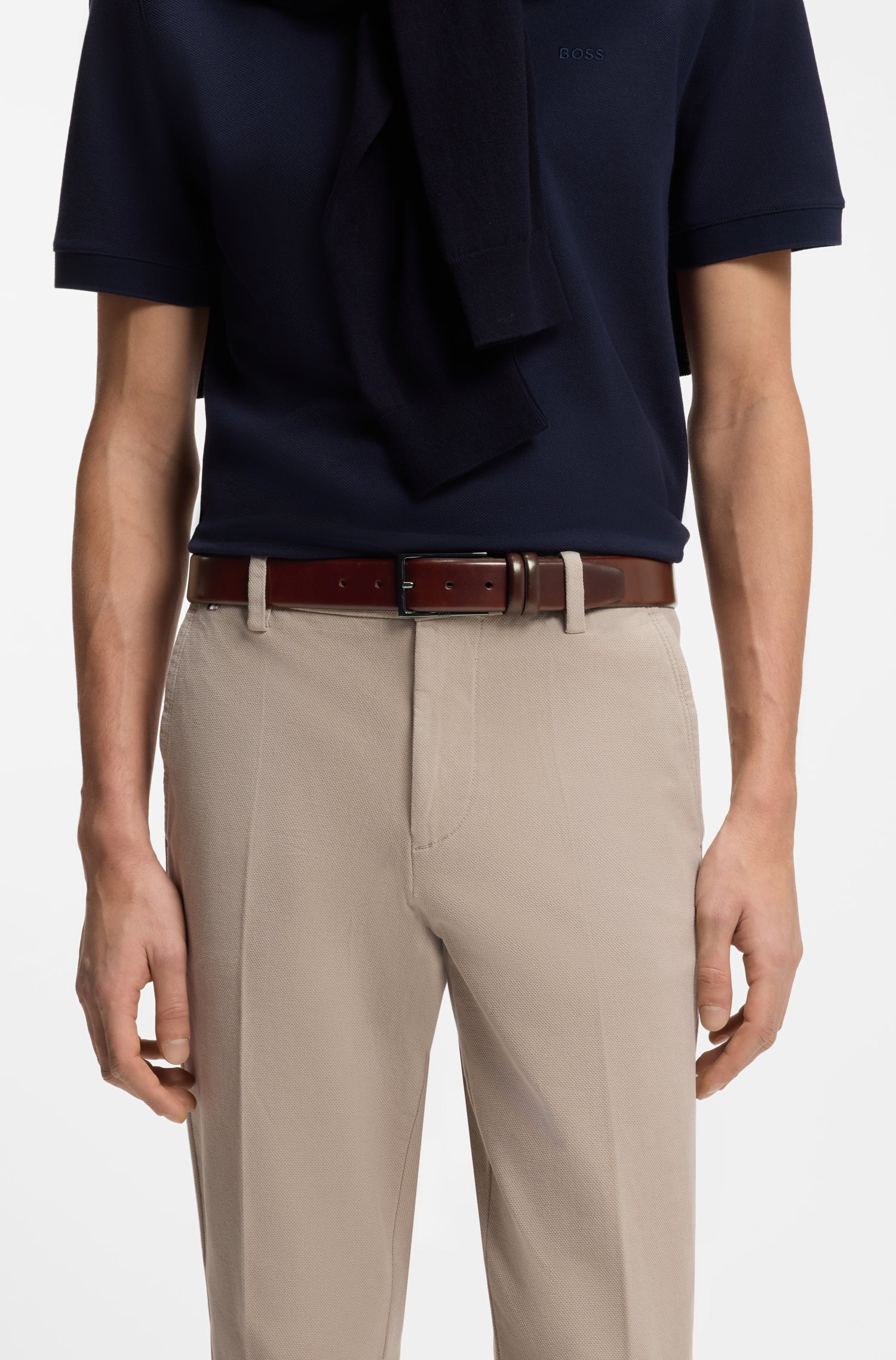 Carmello leather belt - Medium Brown