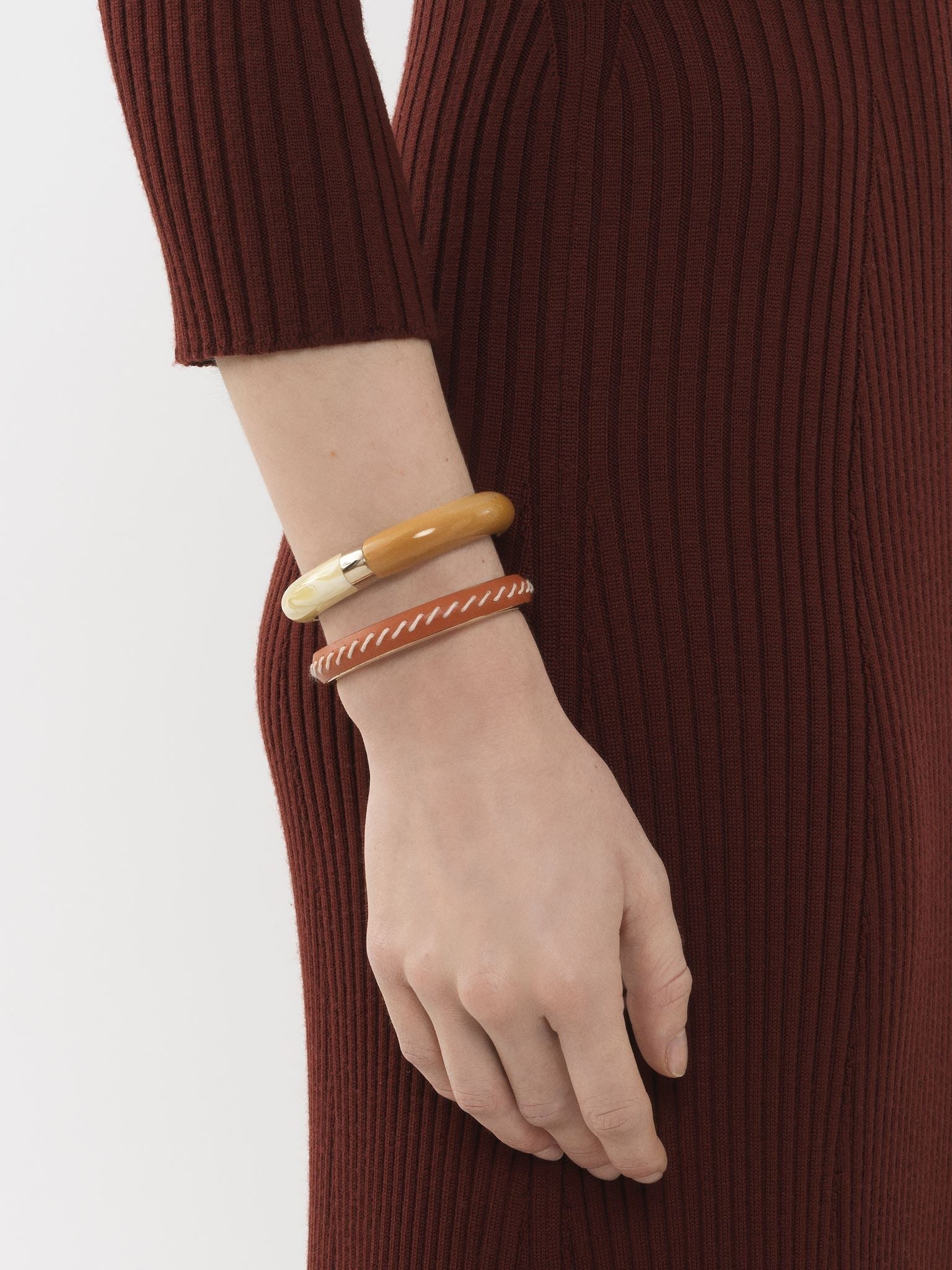 Bracelet jonc Kattie en laiton - Henna Orange