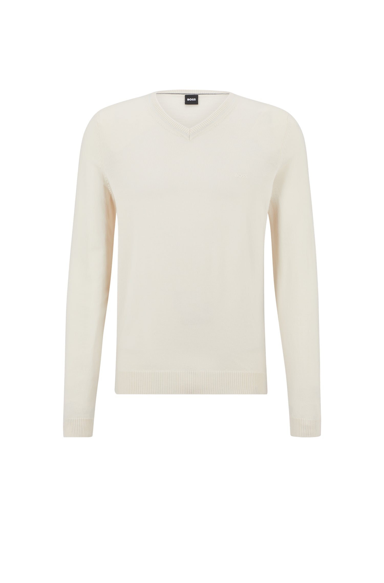 Pull Batisse à col V en laine - Open White