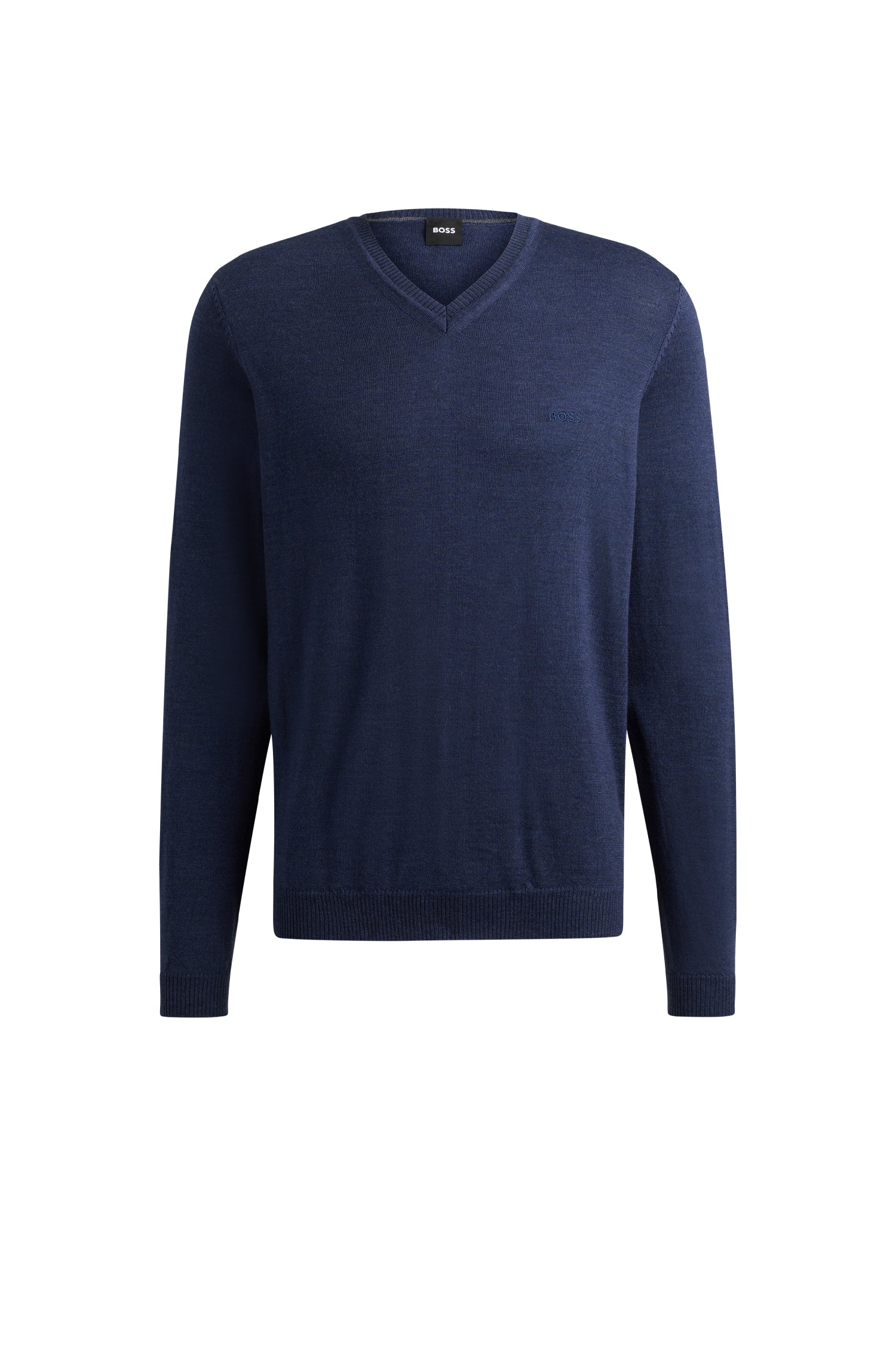 Pull Batisse à col V en laine - Medium Blue