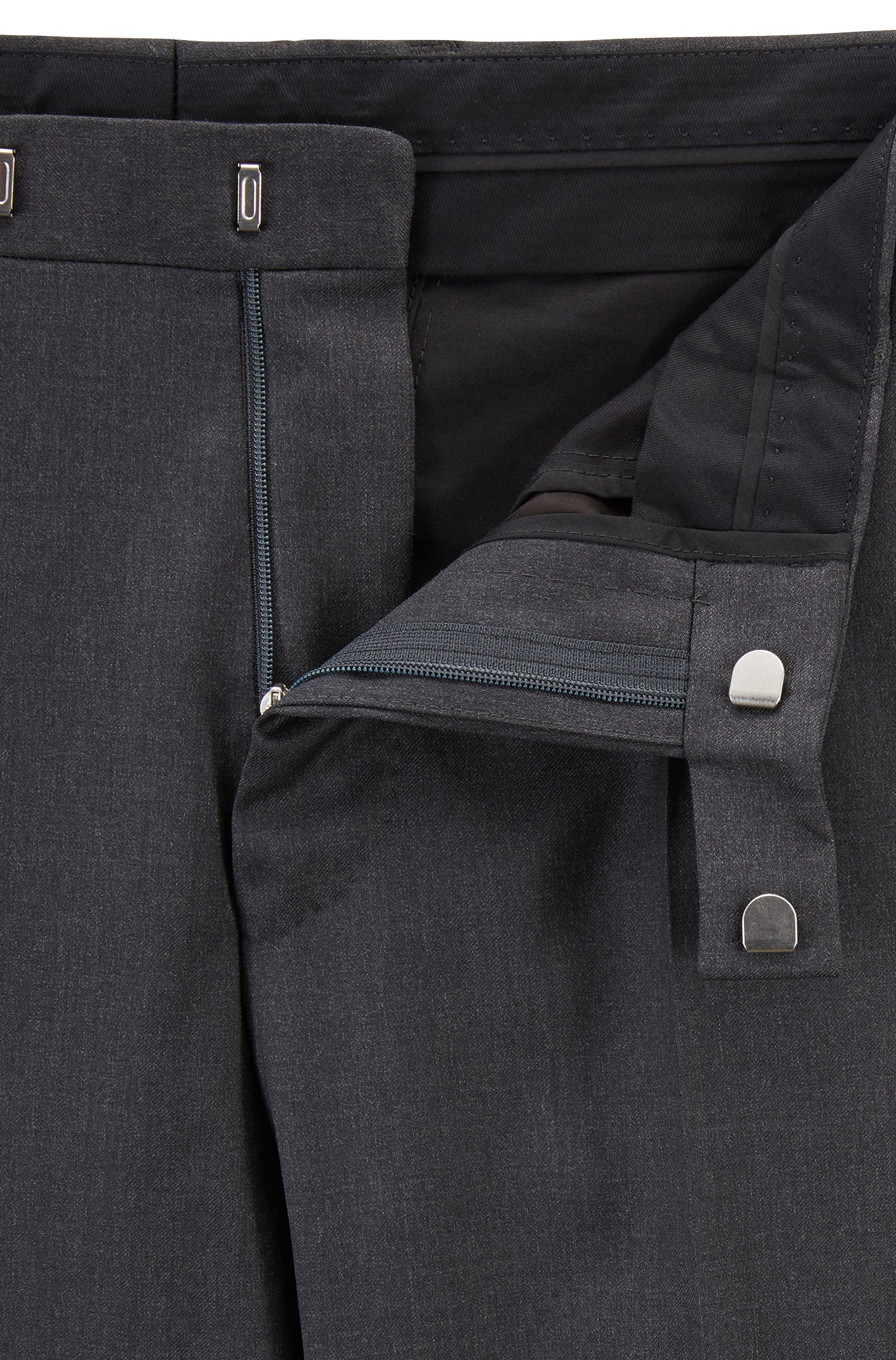Pantalon de costume Lenon en laine - Dark Grey