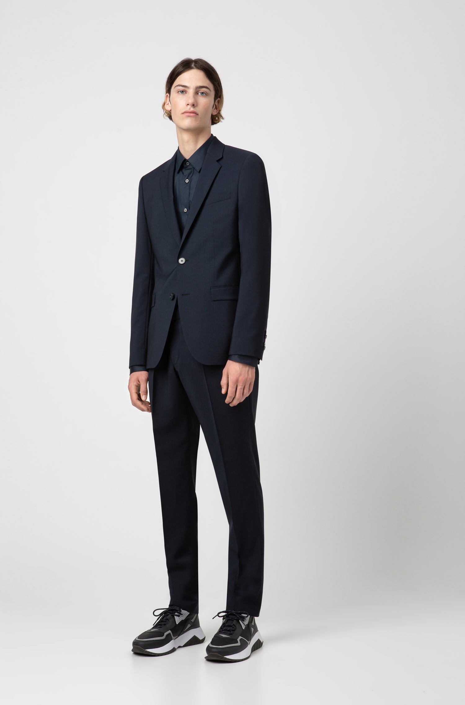 Aldon suit jacket in wool - Dark Blue