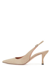 Olivia leather slingback heels - Medium Beige