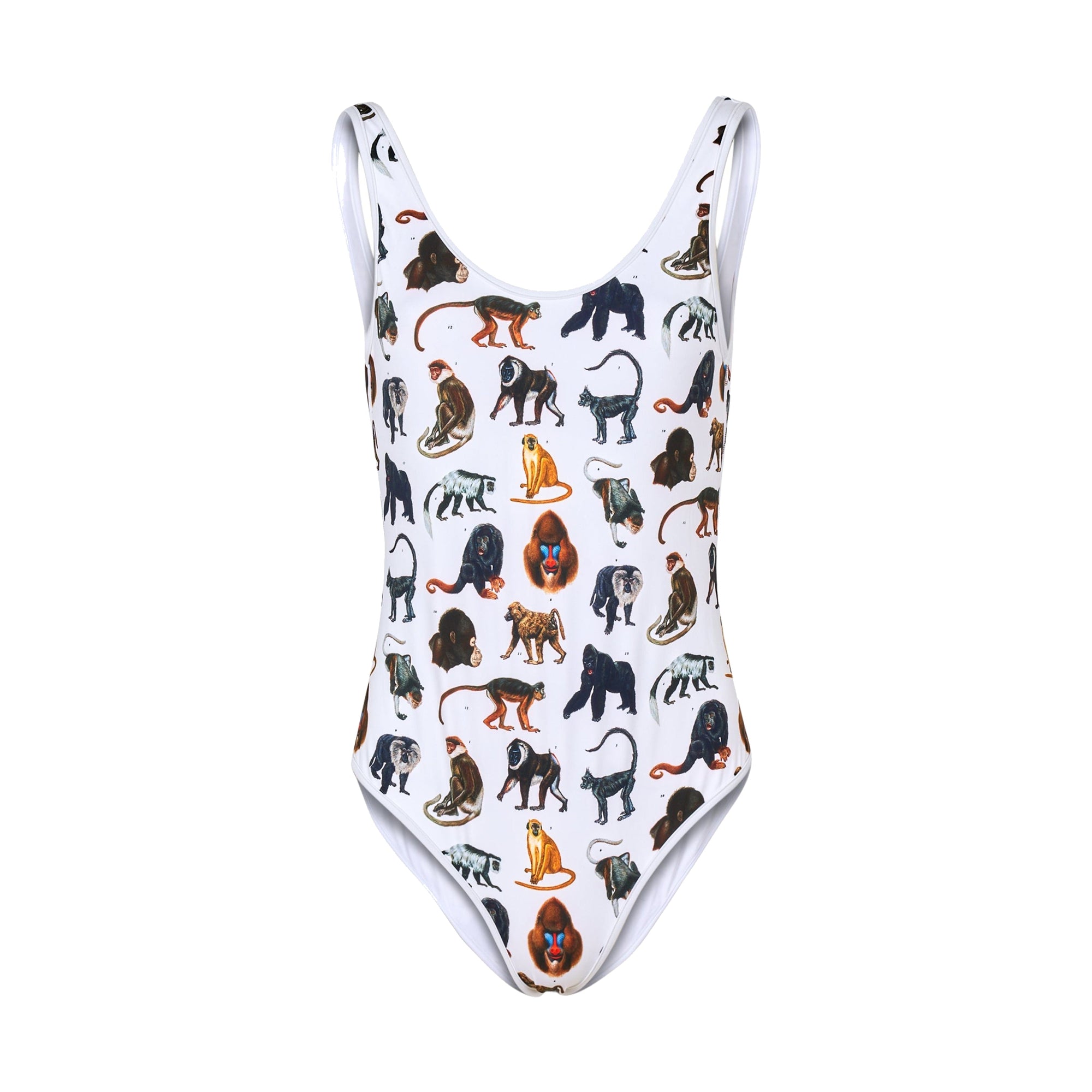 35 qty Maillot de bain à imprimé singe - Optic White