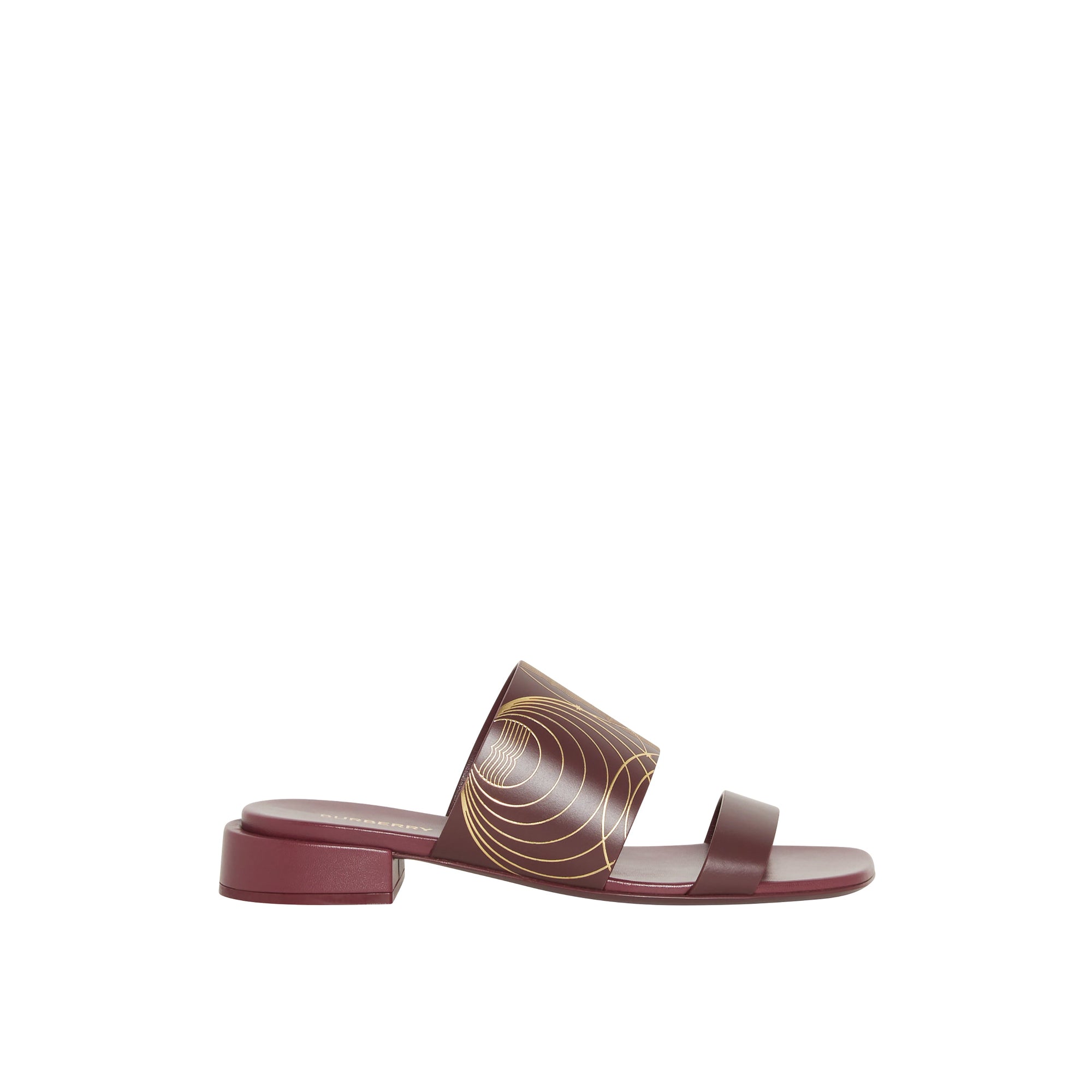 7 qty Mules en cuir à imprimé astral - Dark Maroon