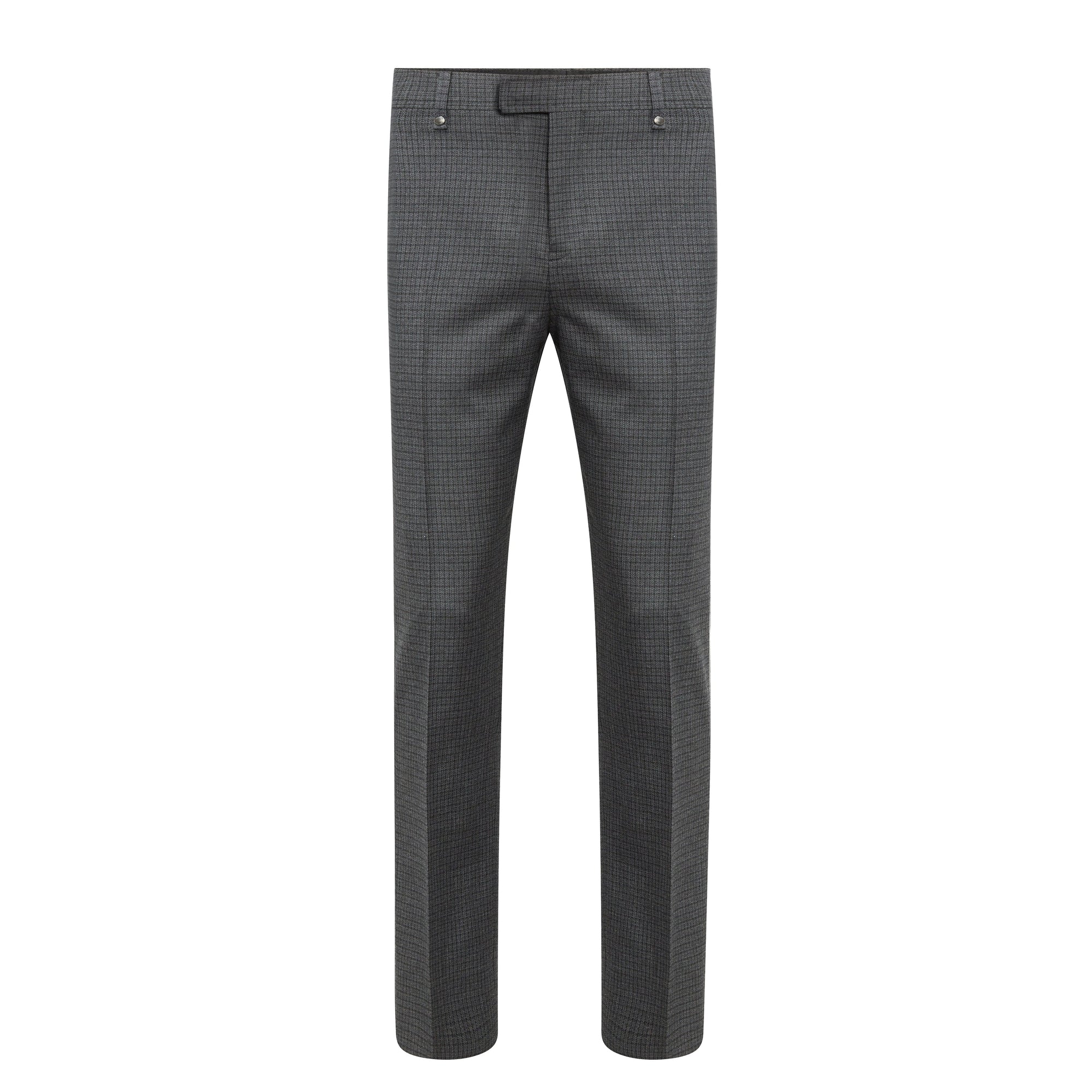 7 qty Pantalon de costume en laine à motif check - Charcoal Pattern