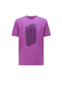 Short-sleeved T-shirt Drawing - Bright Purple