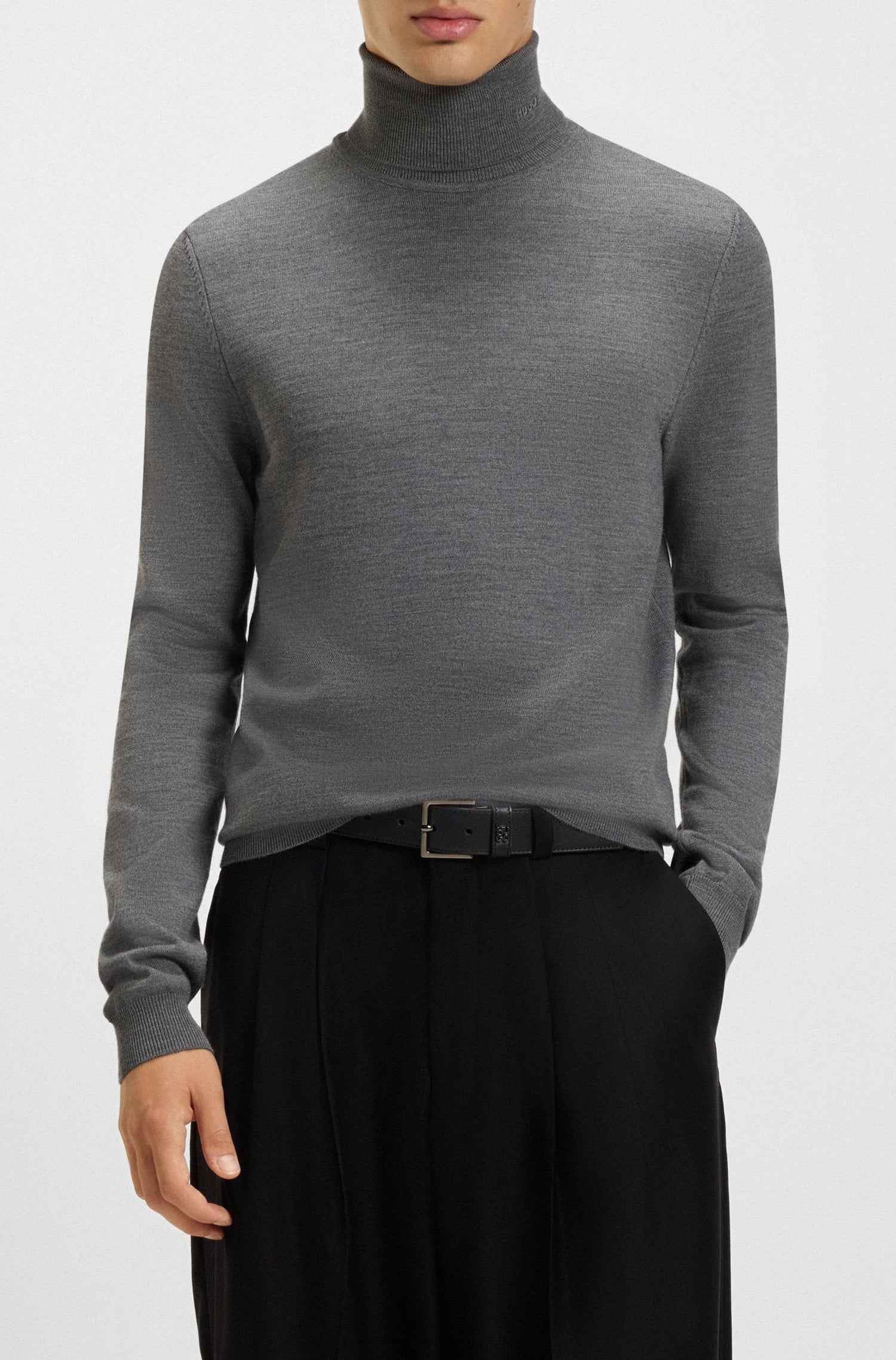 San wool roll-neck jumper - Medium Grey