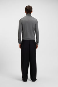 San wool roll-neck jumper - Medium Grey