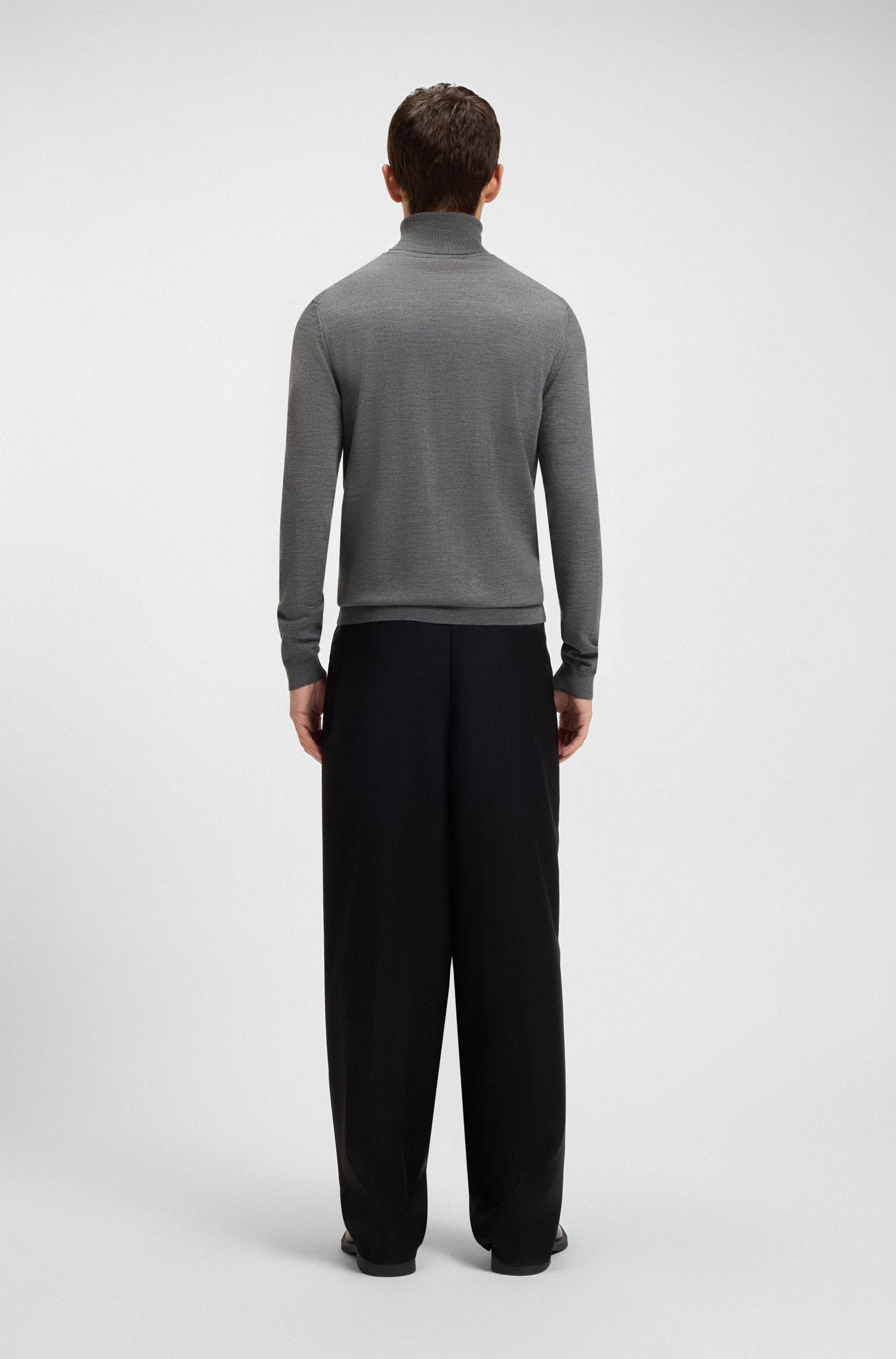 San wool roll-neck jumper - Medium Grey