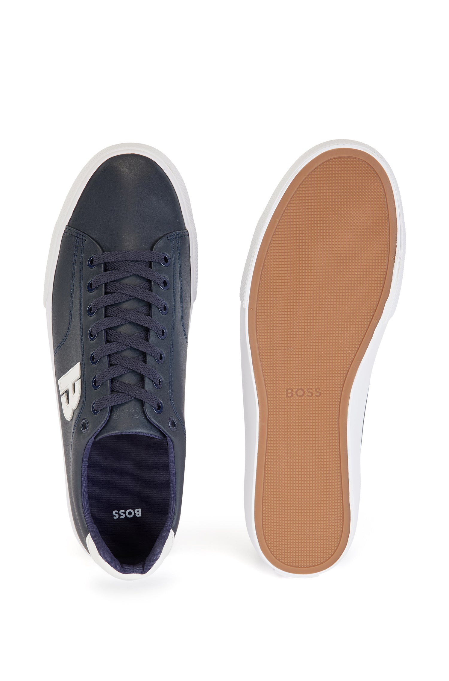 Aiden leather trainers - Dark Blue