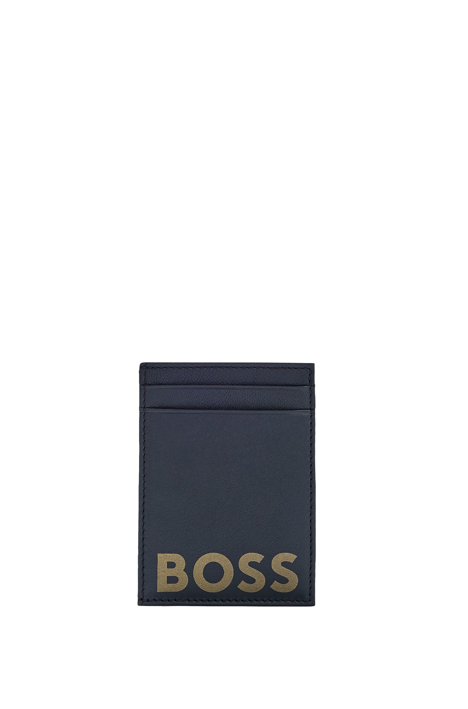 Large leather card holder - Black