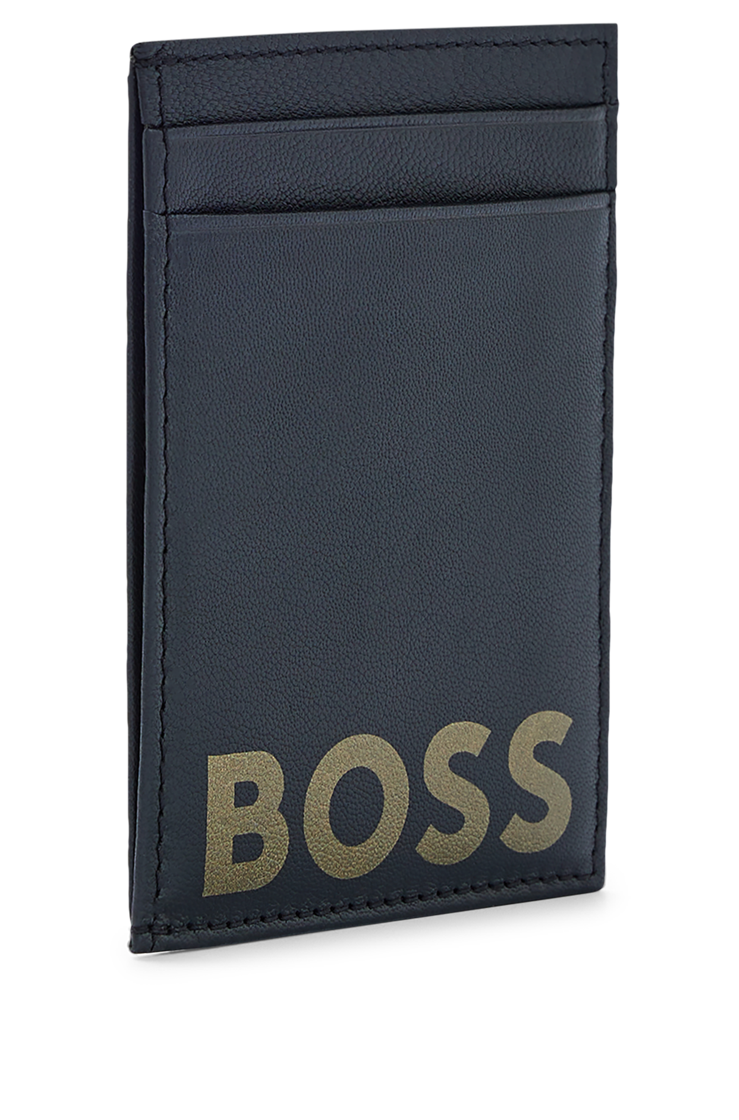 Large leather card holder - Black