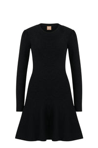 Robe en tricot Faribella en laine - Black