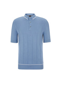 Polo Gilbert en soie - Open Blue