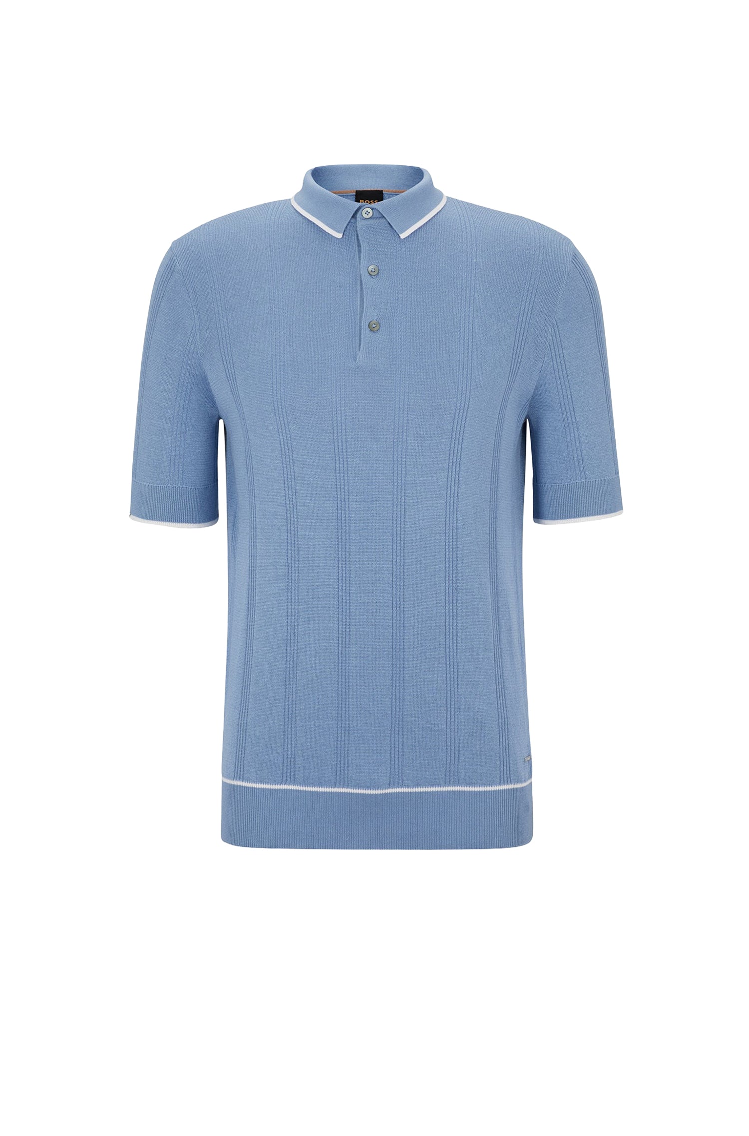 Polo Gilbert en soie - Open Blue
