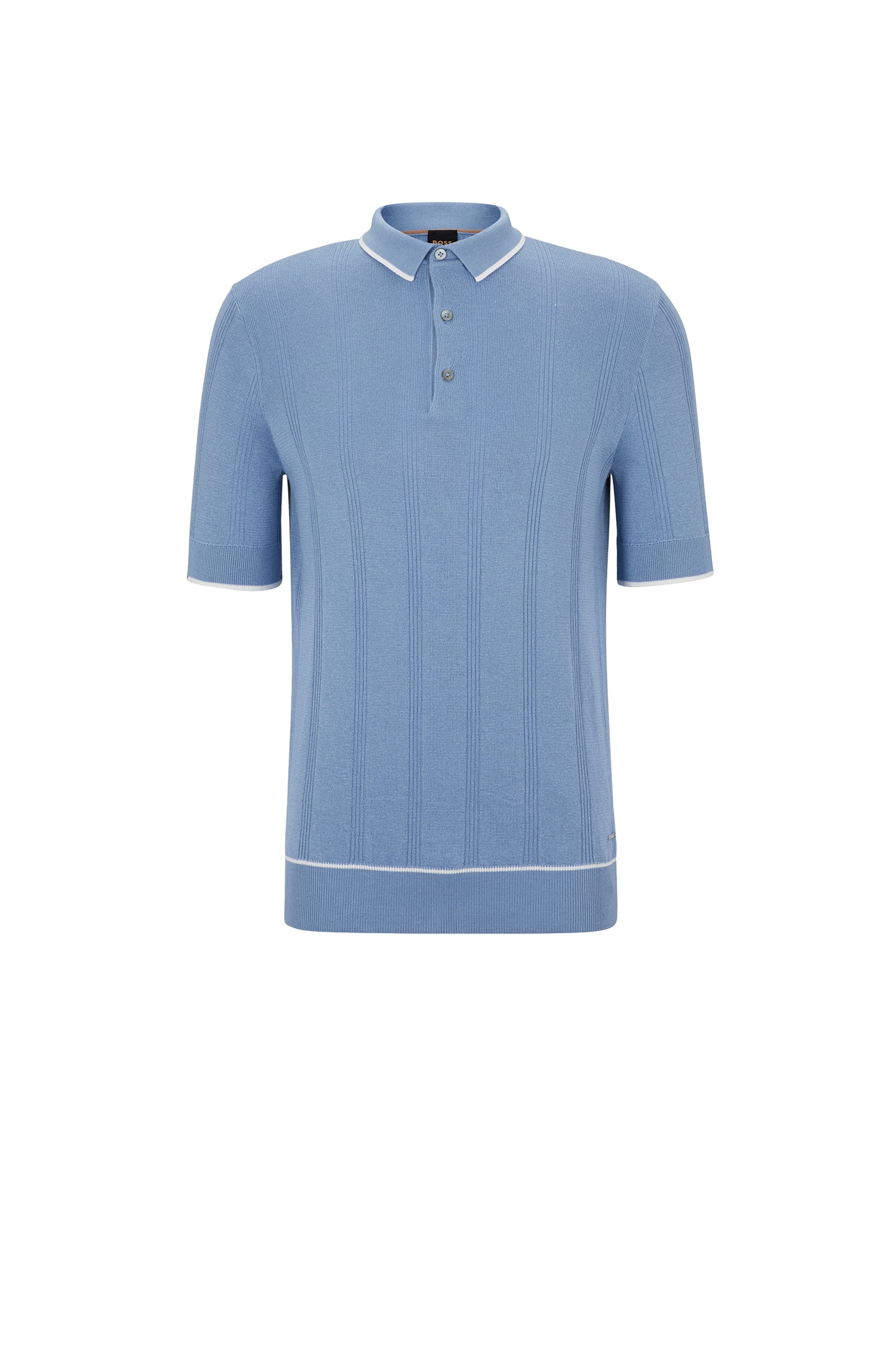 Gilbert silk polo T-shirt - Open Blue