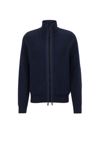 Abinero zip cardigan in linen - Dark Blue