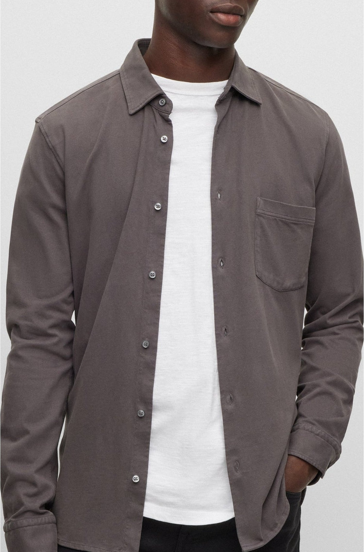 Chemise Mysoft avec poche - Dark Grey