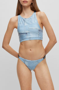 OPEN BLUE // BIKINI BOTTOMS 90`S DENIM BRAZILIAN