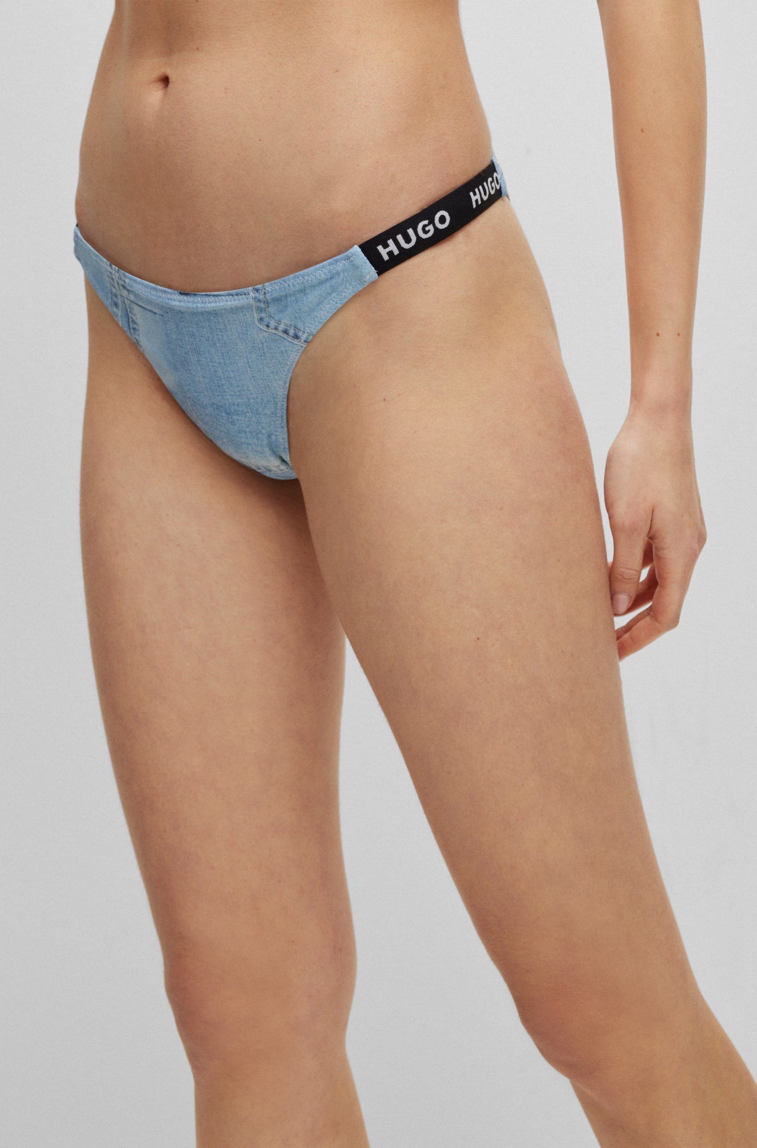OPEN BLUE // BIKINI BOTTOMS 90`S DENIM BRAZILIAN