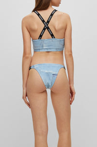OPEN BLUE // BIKINI BOTTOMS 90`S DENIM BRAZILIAN