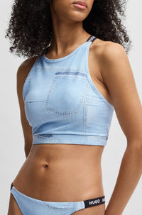 OPEN BLUE // BIKINI TOPS 90`S DENIM SWIMTOP