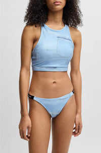 OPEN BLUE // BIKINI TOPS 90`S DENIM SWIMTOP