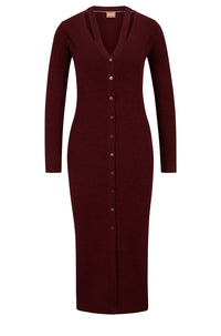 Robe Facene en laine - Open Red