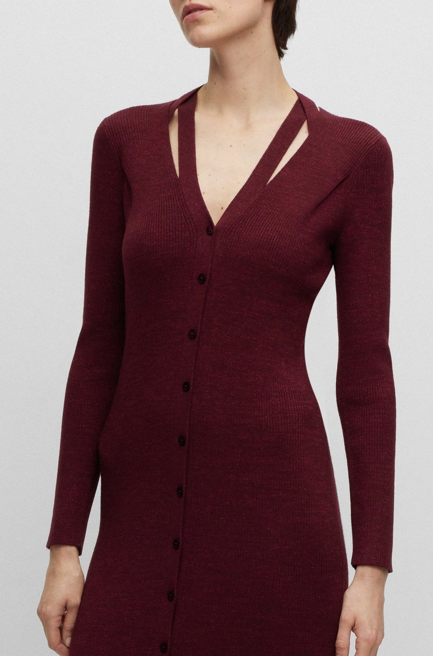 Robe Facene en laine - Open Red