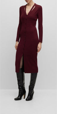Robe Facene en laine - Open Red