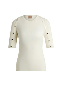 Pull Famistosa en laine mélangée - Open White