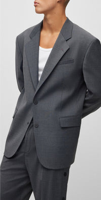 Underwire wool blend blazer - Dark Grey