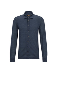 Pointer silk polo shirt - Dark Blue